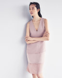 Belinda Sleeveless Tiered Dress, Rose