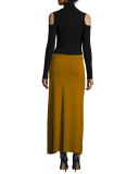 Mervyn Ribbed Cold-Shoulder Sweater, Black