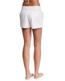 Aquila Embroidered Shorts W/Waist Tie, White