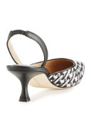 Carolyne Raffia Low-Heel Halter Pump