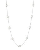 Silver Pearl-Station Long Necklace
