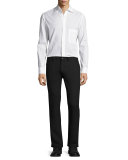 Five-Pocket Stretch-Wool Pants, Charcoal