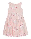 Alina Sleeveless Pleated Floral Dress, Pink, Size 3-8