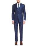 Hevans Three-Piece Wool Suit, Navy