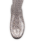 Shaye Leopard-Print Rain Boot, Black