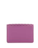 Intrecciato Flap Card Case, Peony Pink
