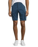 Cotton-Twill Cargo Shorts, Navy