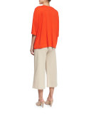 Half-Sleeve Boxy Big Tee, Petite
