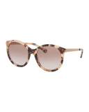 Gradient Butterfly Sunglasses, Peach Tortoise