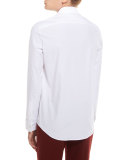 Peter Classic Button-Front Blouse, White
