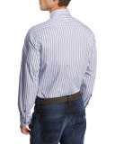 Striped Sport Shirt, Blue/Multicolor