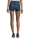 Mid-Rise Cut-Off Denim Shorts, Blue
