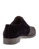 Albaz Velvet Pointed-Toe Loafer, Black