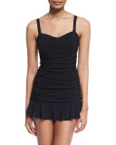 Origami D-Cup Ruched Tankini Swim Top, Black 