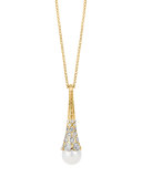Dot 18K Gold Diamond & Pearl Pendant Necklace