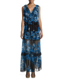 Serena Sleeveless Tiered Maxi Dress, Shadow