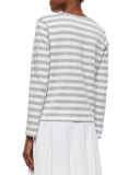 Long-Sleeve Striped Top, Petite