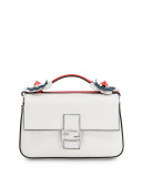 Baguette Micro Double-Sided Tricolor Bag, White/Pink/Orange