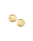 18K Hand-Engraved Gold Button Earrings