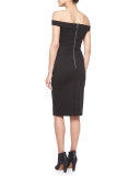 Off-The-Shoulder Cutout Dress, Black