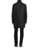 Jersey Mix-Stitch Long-Sleeve Henley T-Shirt, Heather Carbon
