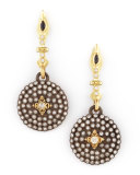 Small Pave Diamond Shield Drop Earrings
