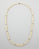 Golden South Sea Pearl & Pave Diamond Necklace, 38"L