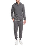 Racking Thermal-Stitch Drawstring Sweatpants, Heather Carbon