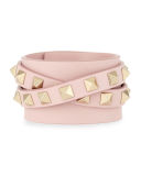 Leather Rockstud Wrap Bracelet