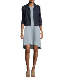 Organic Linen Jean Jacket, Denim 