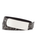 Embossed Leather Belt, Black