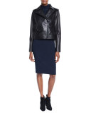 Lambskin Leather Moto Jacket 