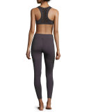 Mentor Mesh-Inset Athletic Leggings, Charcoal