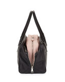 Large Soft Calf Inside Bag, Black/Pale Pink (Nero+Mughetto)