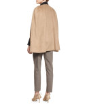 Marta Double-Faced Wool-Blend Cape, Gingersnap