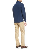 1/2-Zip Jersey Pullover Sweater, Navy 