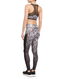 Stardust Printed Sport Leggings with Mesh Inserts