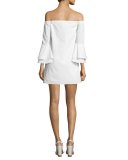 Arabelle Off-the-Shoulder Bell-Sleeve Shift Dress