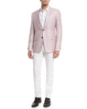 AJ Stretch Gabardine Slim-Fit Pants, White