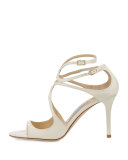 Ivette Strappy Patent Sandal, Latte