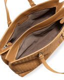 Intrecciato Large Accordion Tote Bag, Camel