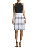Sleeveless Combo Striped Dress 