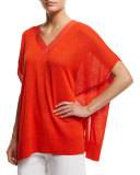 V-Neck Boxy Linen-Blend Sweater 