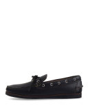 Yarmouth USA Leather Boat Shoe, Black