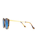 Palm Beach Cat-Eye Sunglasses, Tortoise/Blue