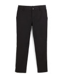 Tribe Faux-Leather-Trim Tuxedo Pants, Black, Size 7-12
