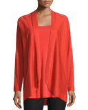 Fine Tencel® Alpaca Oval Cardigan, Poppy