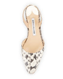 Aspro Snakeskin Slingback Pump, Roccia Black/White