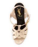 Tribute Patent 135mm Platform Sandal, Nude