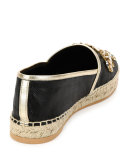 Crystal-Embellished Karung Espadrille, Black